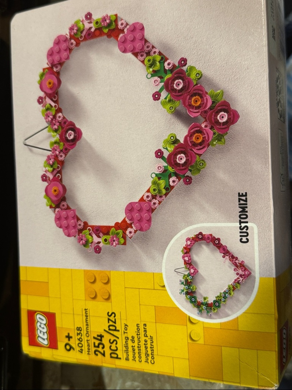 LEGO Pink and Green Floral Heart Wreath Ornament